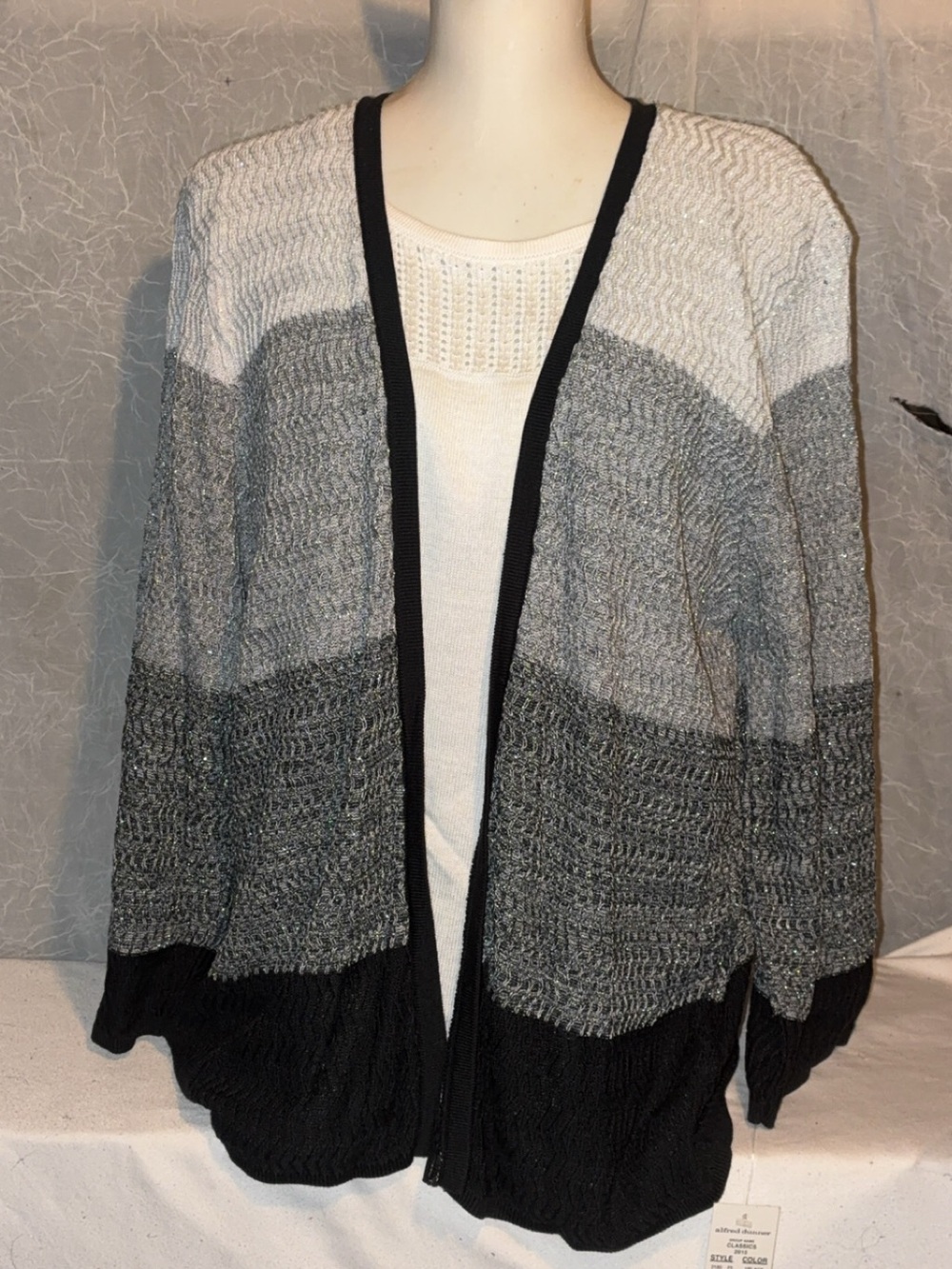 NWT Alfred Dunner XL Metallic Layered Look Sweater Made USA